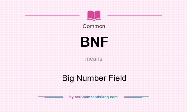 What does BNF mean? It stands for Big Number Field