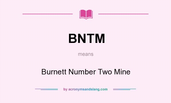 What does BNTM mean? It stands for Burnett Number Two Mine