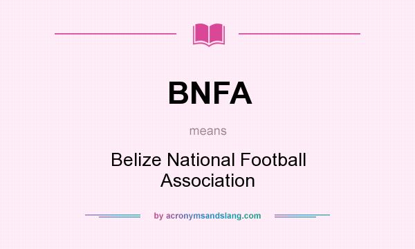 What does BNFA mean? It stands for Belize National Football Association