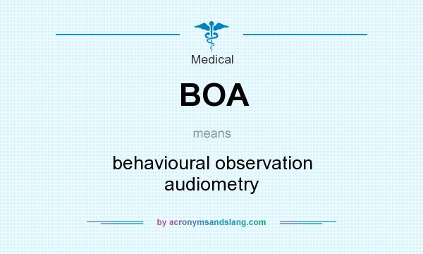 What does BOA mean? It stands for behavioural observation audiometry