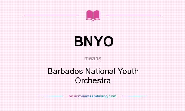 What does BNYO mean? It stands for Barbados National Youth Orchestra