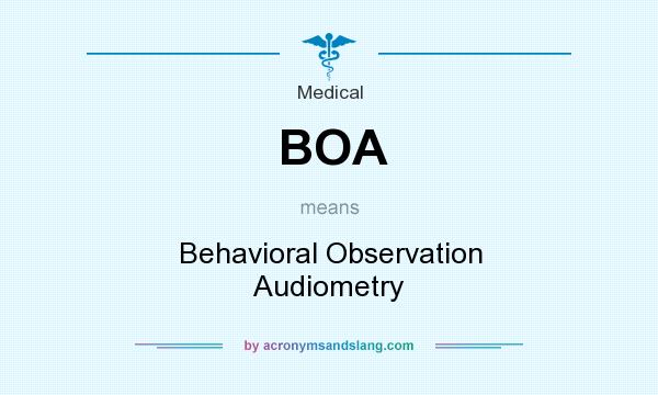 What does BOA mean? It stands for Behavioral Observation Audiometry