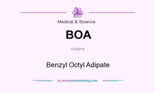 What does BOA mean? It stands for Benzyl Octyl Adipate