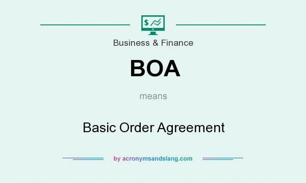 What does BOA mean? It stands for Basic Order Agreement
