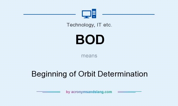 What does BOD mean? It stands for Beginning of Orbit Determination