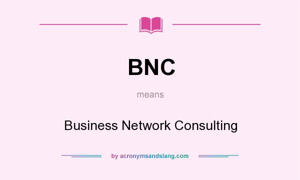 What does BNC mean? It stands for Business Network Consulting