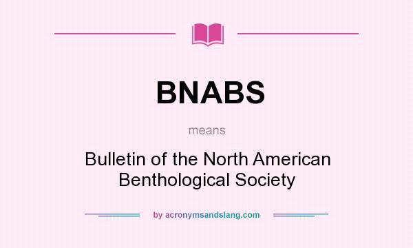 What does BNABS mean? It stands for Bulletin of the North American Benthological Society