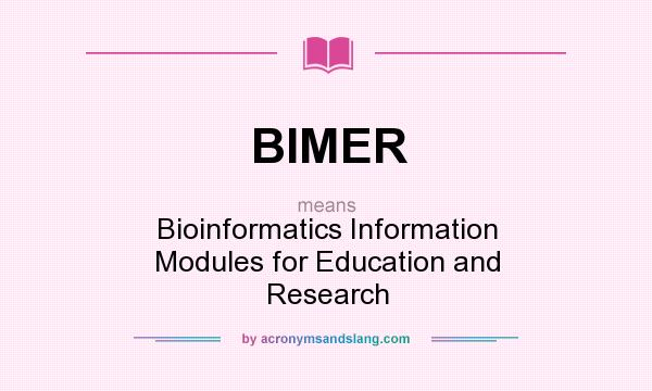 What does BIMER mean? It stands for Bioinformatics Information Modules for Education and Research