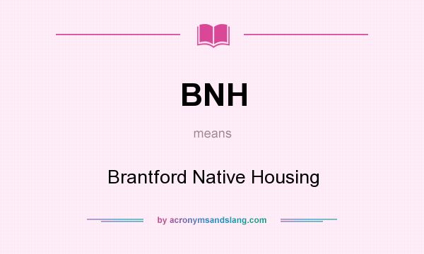 What does BNH mean? It stands for Brantford Native Housing