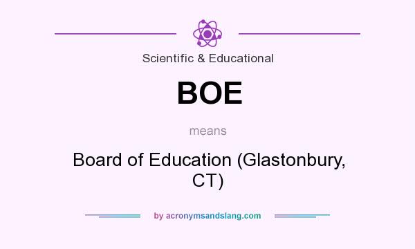 What does BOE mean? It stands for Board of Education (Glastonbury, CT)