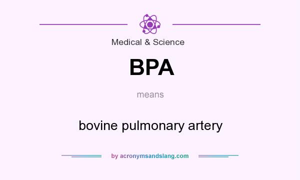 What does BPA mean? It stands for bovine pulmonary artery