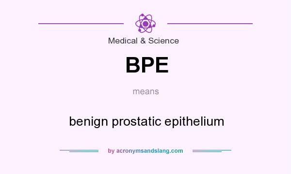 What does BPE mean? It stands for benign prostatic epithelium