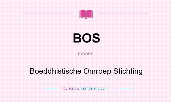 What does BOS mean? It stands for Boeddhistische Omroep Stichting