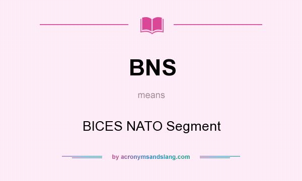 What does BNS mean? It stands for BICES NATO Segment