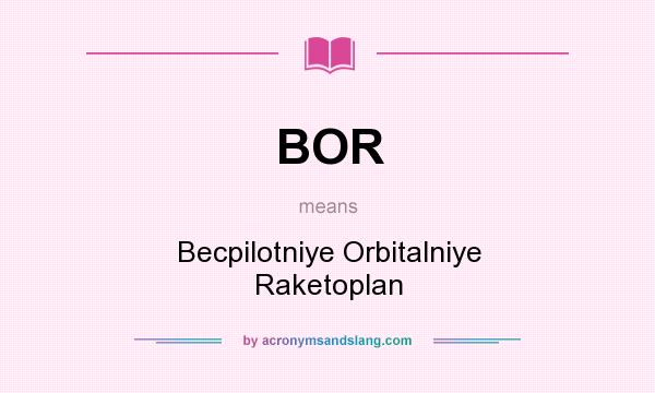 What does BOR mean? It stands for Becpilotniye Orbitalniye Raketoplan