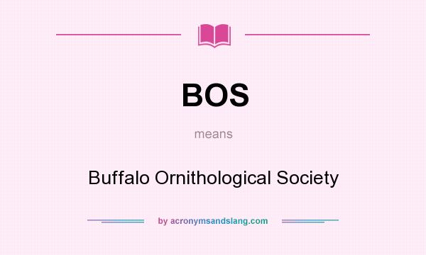 What does BOS mean? It stands for Buffalo Ornithological Society