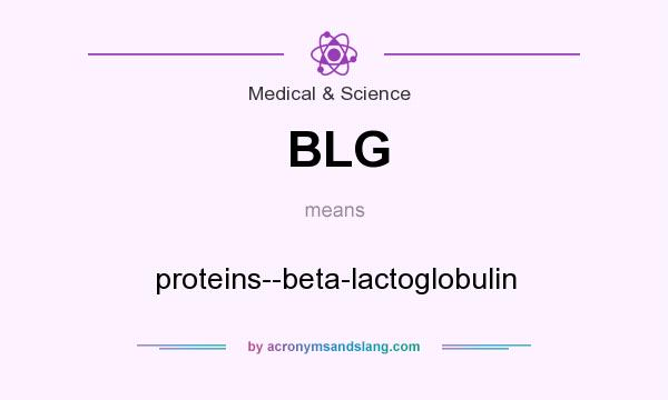What does BLG mean? It stands for proteins--beta-lactoglobulin