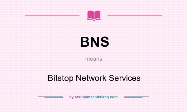What does BNS mean? It stands for Bitstop Network Services