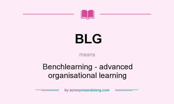 What does BLG mean? It stands for Benchlearning - advanced organisational learning