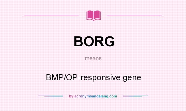 What does BORG mean? It stands for BMP/OP-responsive gene