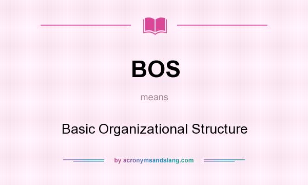 What does BOS mean? It stands for Basic Organizational Structure