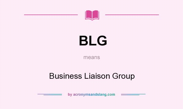 What does BLG mean? It stands for Business Liaison Group