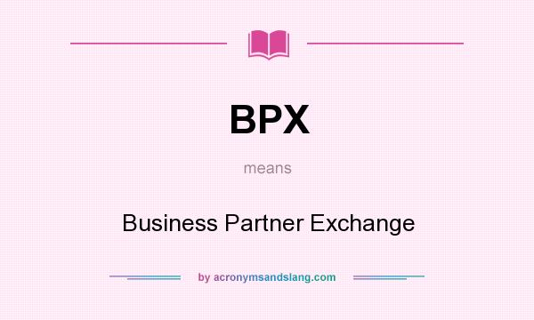 What does BPX mean? It stands for Business Partner Exchange
