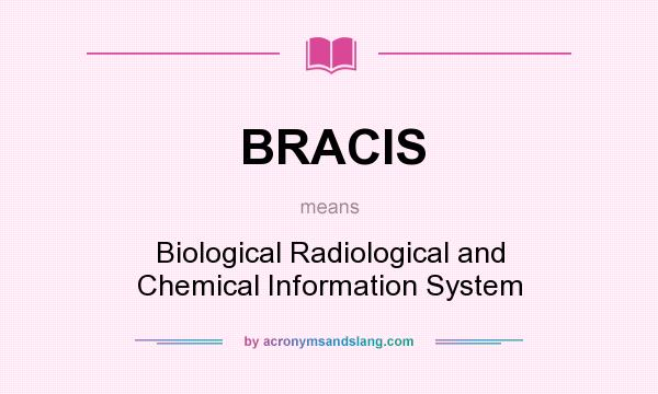 What does BRACIS mean? It stands for Biological Radiological and Chemical Information System