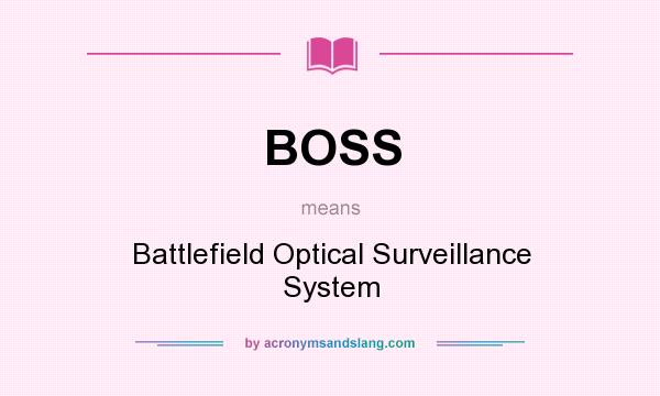 What does BOSS mean? It stands for Battlefield Optical Surveillance System
