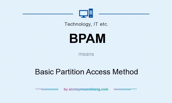 What does BPAM mean? It stands for Basic Partition Access Method