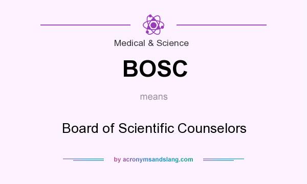 What does BOSC mean? It stands for Board of Scientific Counselors