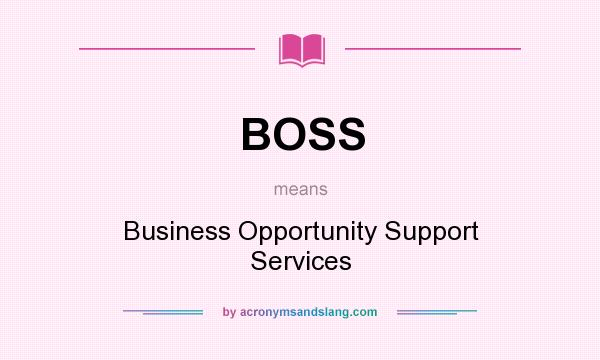 What does BOSS mean? It stands for Business Opportunity Support Services