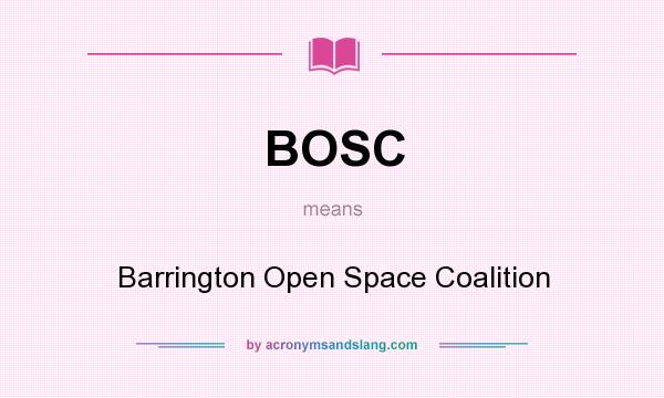 What does BOSC mean? It stands for Barrington Open Space Coalition