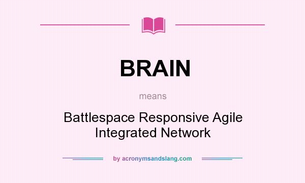 What does BRAIN mean? It stands for Battlespace Responsive Agile Integrated Network