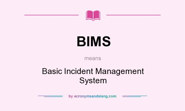 What does BIMS mean? It stands for Basic Incident Management System