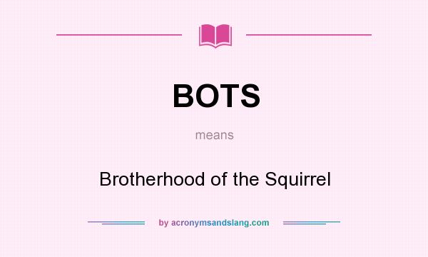 What does BOTS mean? It stands for Brotherhood of the Squirrel