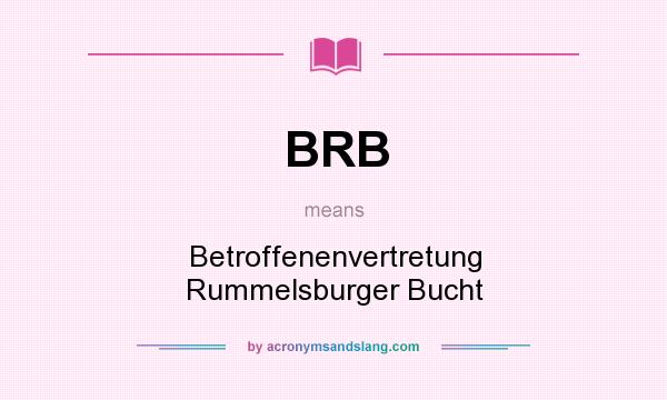 What does BRB mean? It stands for Betroffenenvertretung Rummelsburger Bucht