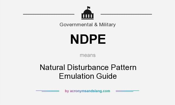 What does NDPE mean? It stands for Natural Disturbance Pattern Emulation Guide