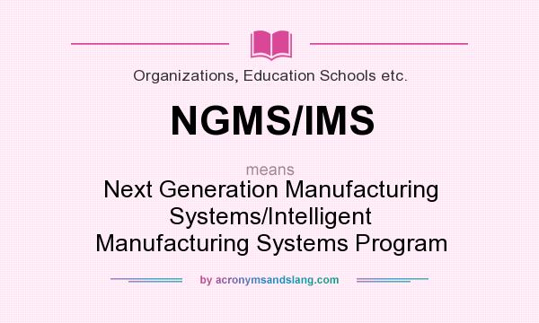 What does NGMS/IMS mean? It stands for Next Generation Manufacturing Systems/Intelligent Manufacturing Systems Program