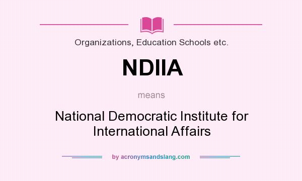What does NDIIA mean? It stands for National Democratic Institute for International Affairs