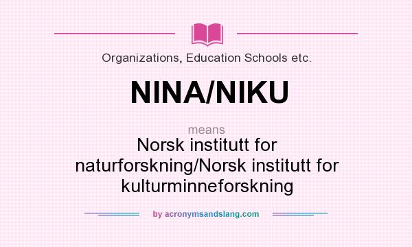 What does NINA/NIKU mean? It stands for Norsk institutt for naturforskning/Norsk institutt for kulturminneforskning