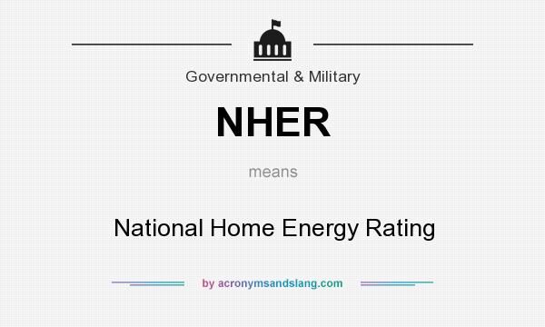 What does NHER mean? It stands for National Home Energy Rating