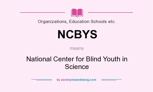 What does NCBYS mean? It stands for National Center for Blind Youth in Science