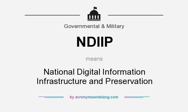 What does NDIIP mean? It stands for National Digital Information Infrastructure and Preservation