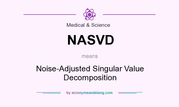 What does NASVD mean? It stands for Noise-Adjusted Singular Value Decomposition