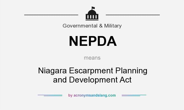 What does NEPDA mean? It stands for Niagara Escarpment Planning and Development Act