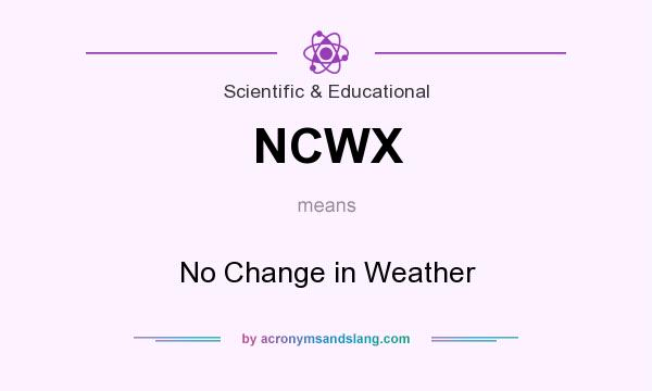 What does NCWX mean? It stands for No Change in Weather