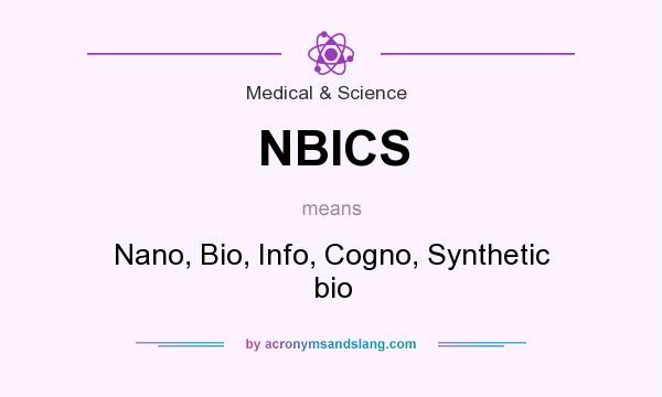 What does NBICS mean? It stands for Nano, Bio, Info, Cogno, Synthetic bio