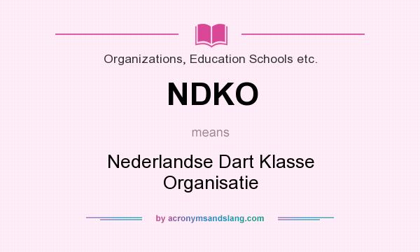 What does NDKO mean? It stands for Nederlandse Dart Klasse Organisatie