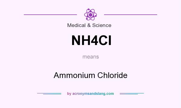 What does NH4Cl mean? It stands for Ammonium Chloride